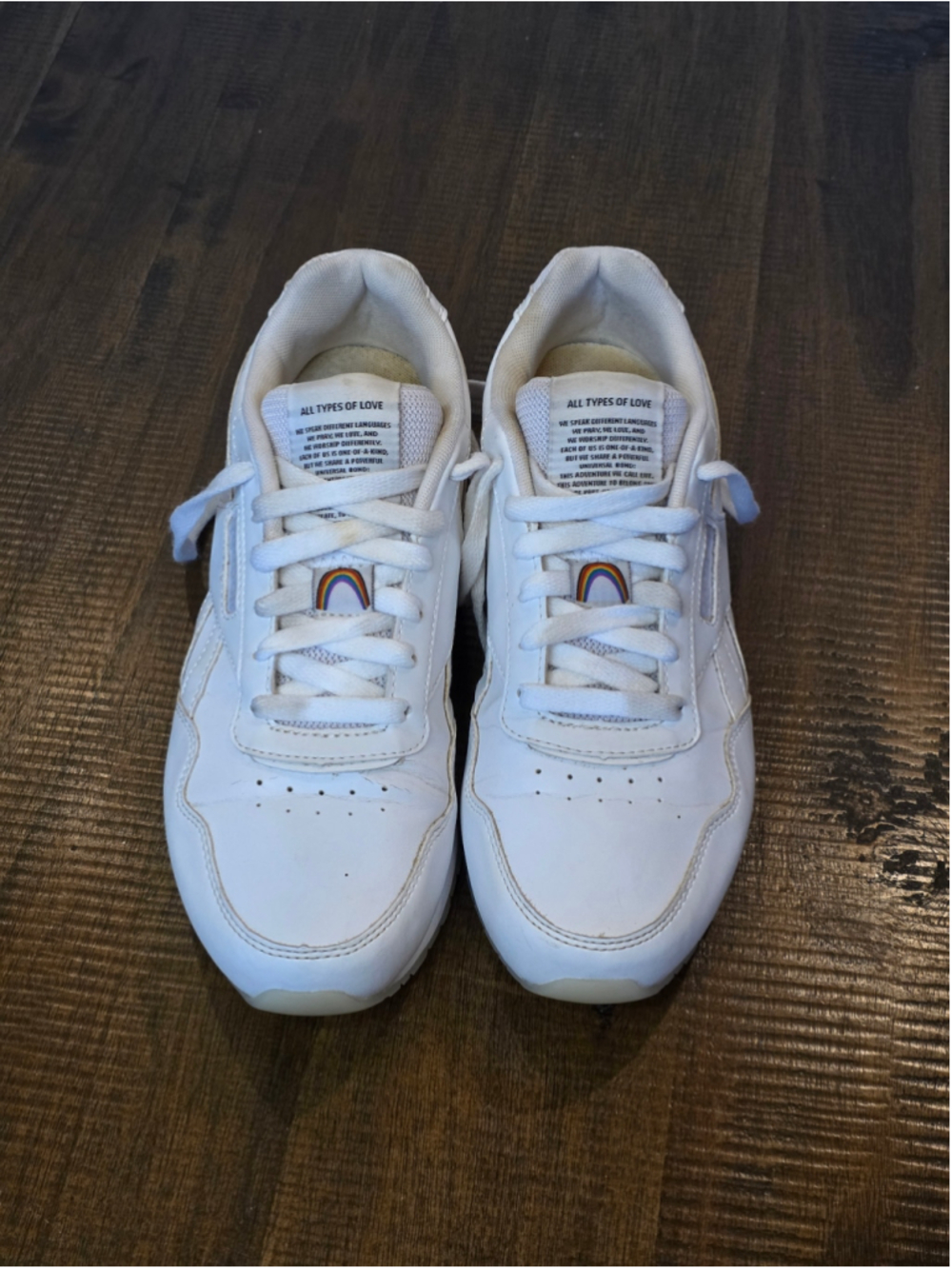 Reebok Classic Harman Run S Pride Mens 6 Womens 7.5 White Athletic Shoes Sneaker - Picture 2 of 9